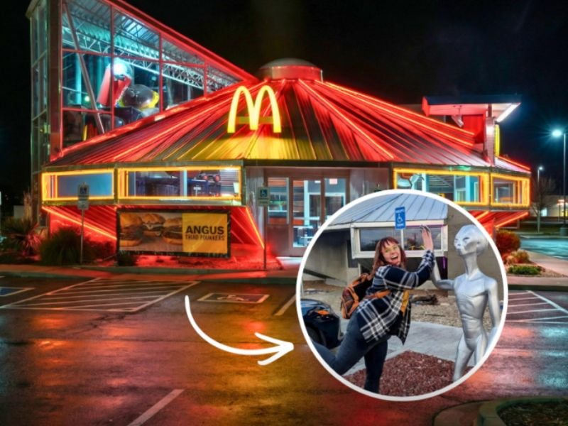 Roswell New Mexico Is Home to a Real UFO-Shaped McDonald's That Glows Like a Flying Saucer and Fits Perfectly Into the Town's Alien Identity