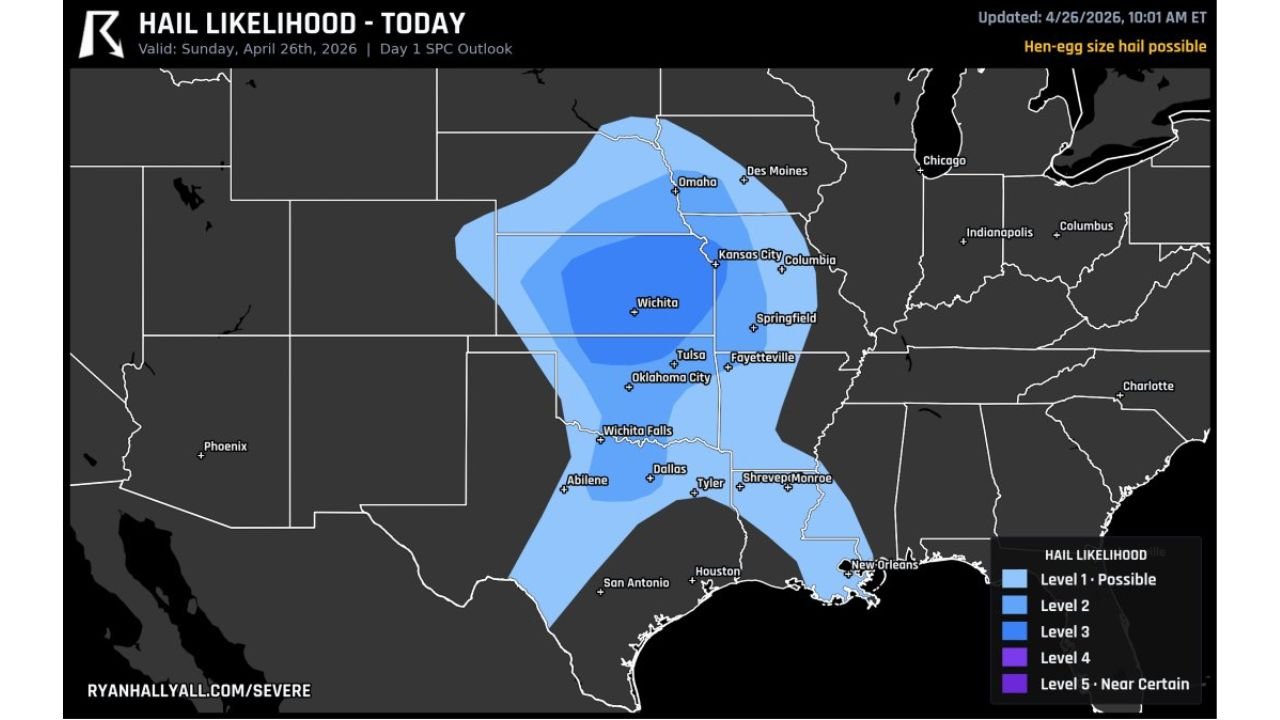 Tennis Ball-Sized Hail Threatens the Central U.S. Today — Here's What You Need to Know